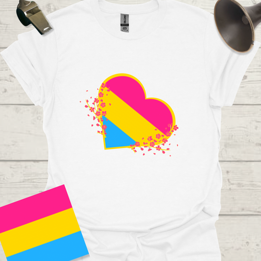 Pansexual Heart and Flowers T-Shirt