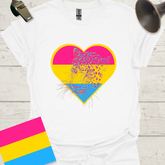 Pansexual Heart Leopard Head T-Shirt