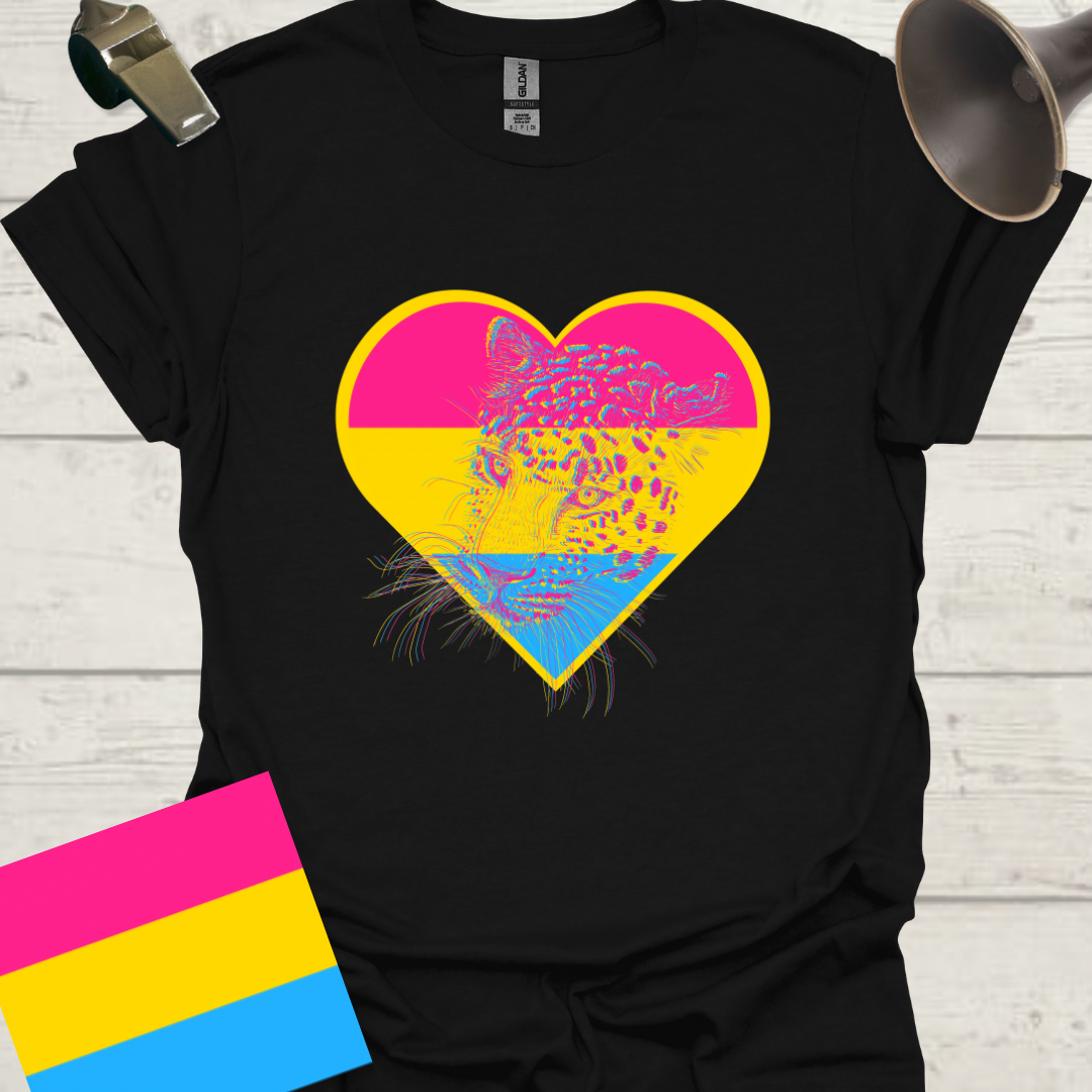Pansexual Heart Leopard Head T-Shirt