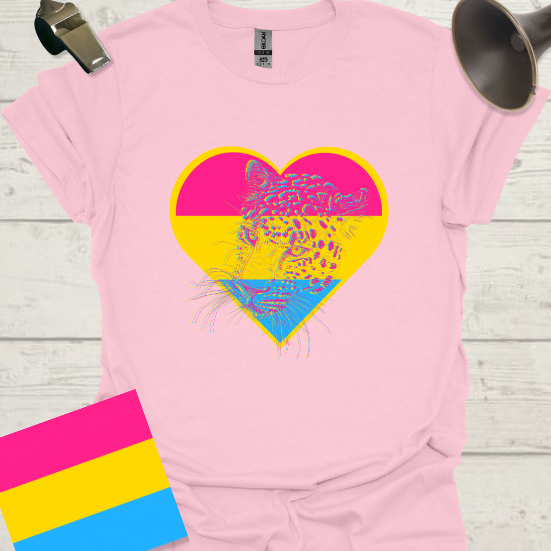 Pansexual Heart Leopard Head T-Shirt