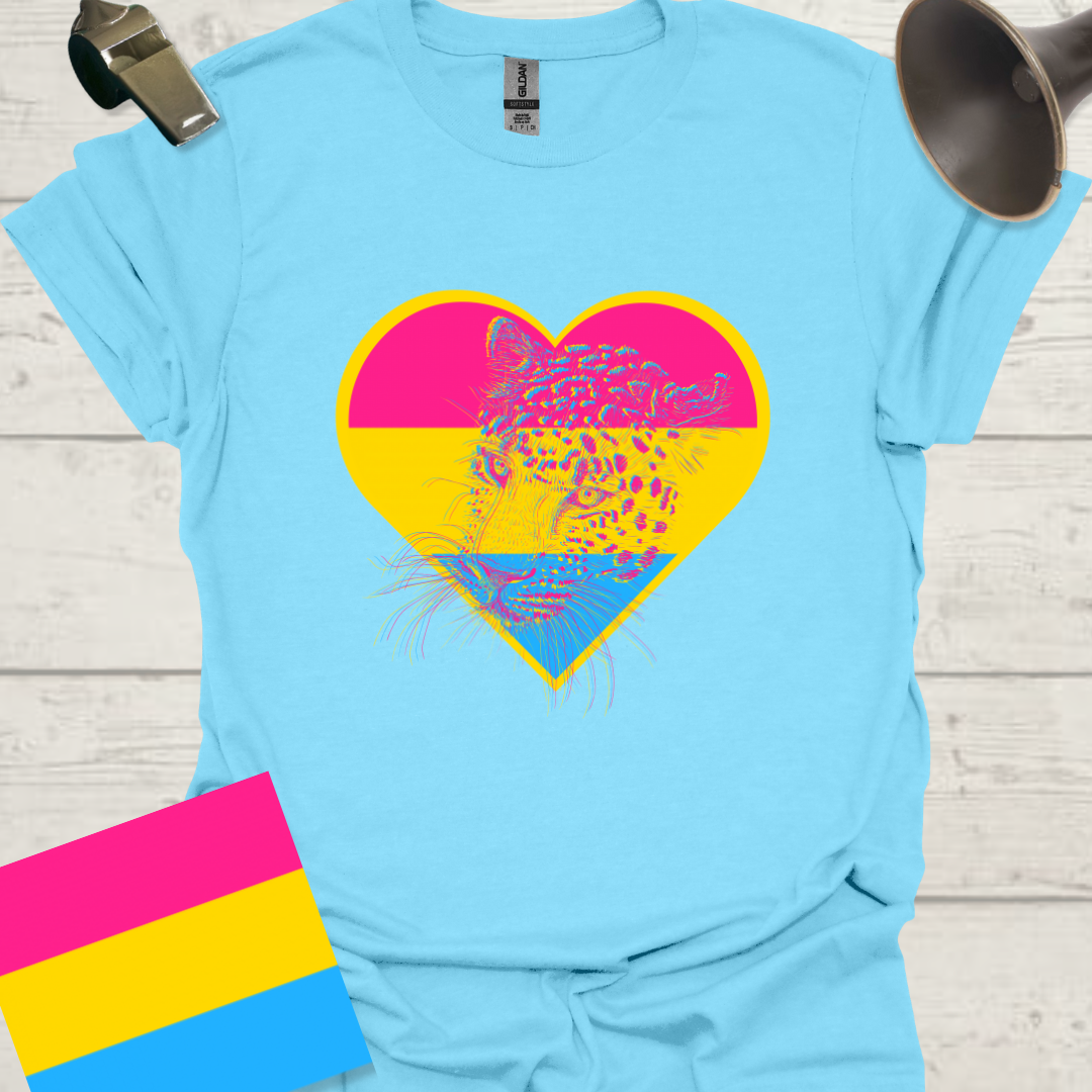 Pansexual Heart Leopard Head T-Shirt