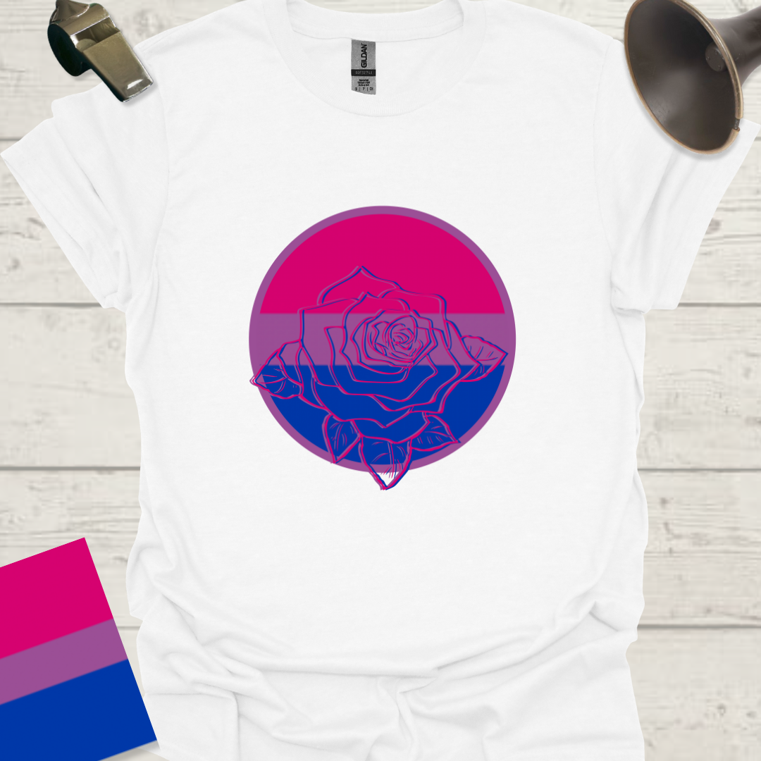 Bisexual Flag Sphere Rose T-Shirt