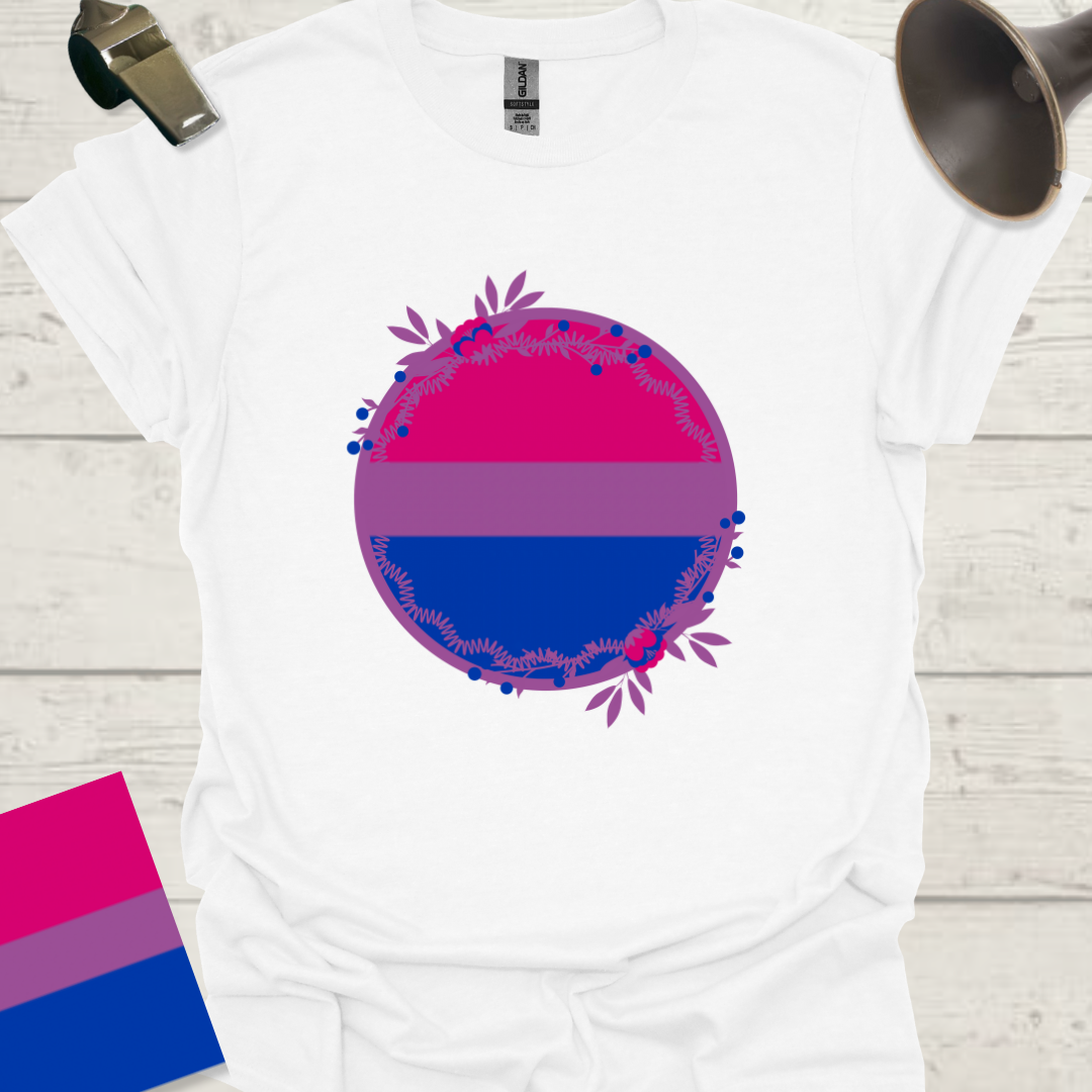 Bisexual Flag Sphere Flowers T-Shirt