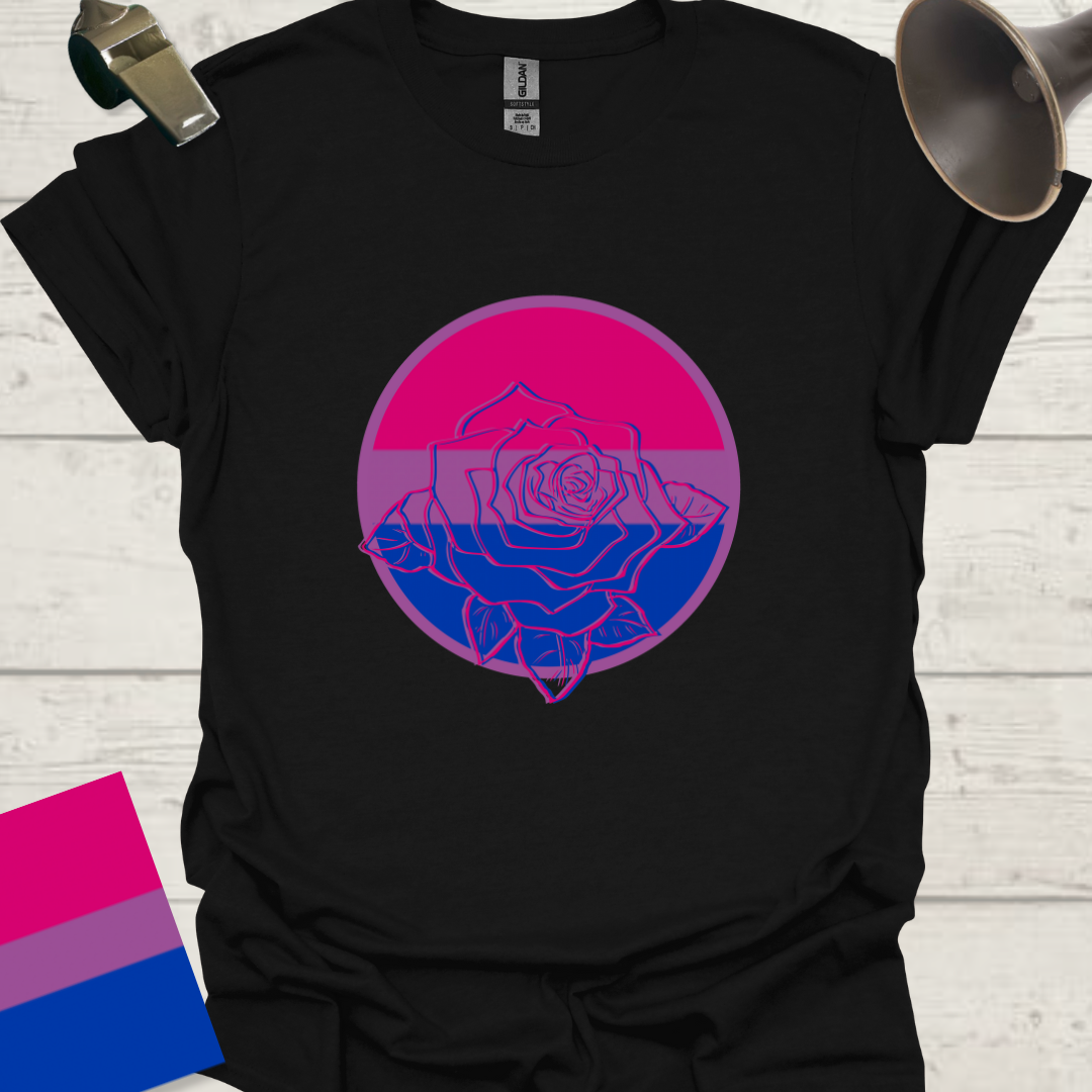 Bisexual Flag Sphere Rose T-Shirt