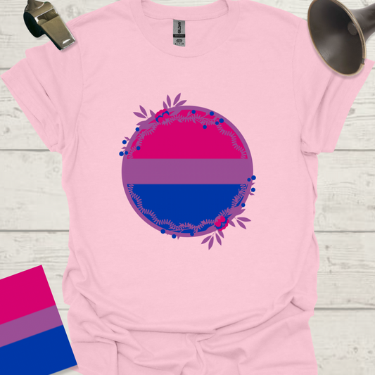 Bisexual Flag Sphere Flowers T-Shirt