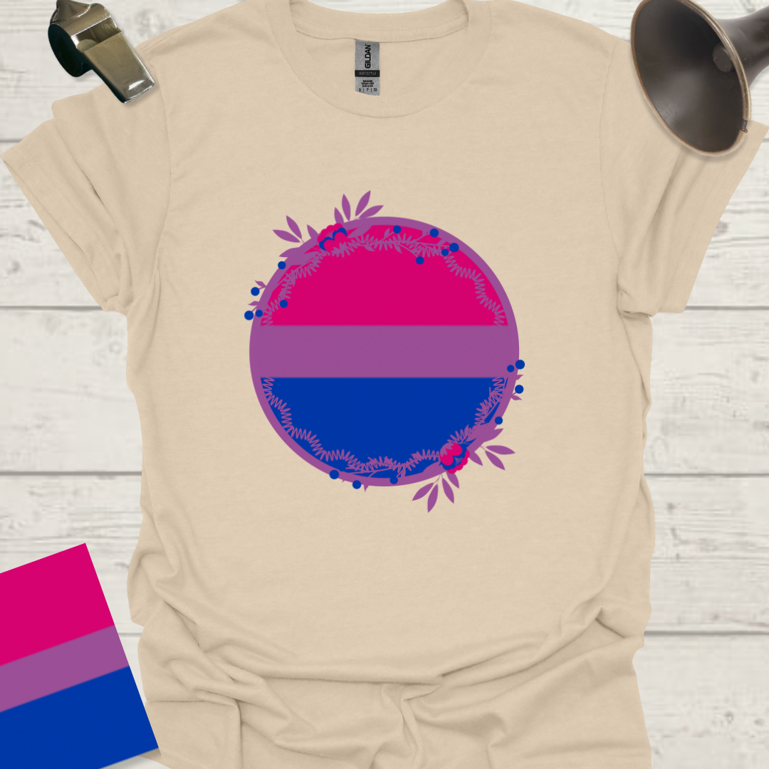 Bisexual Flag Sphere Flowers T-Shirt