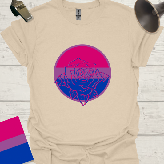 Bisexual Flag Sphere Rose T-Shirt