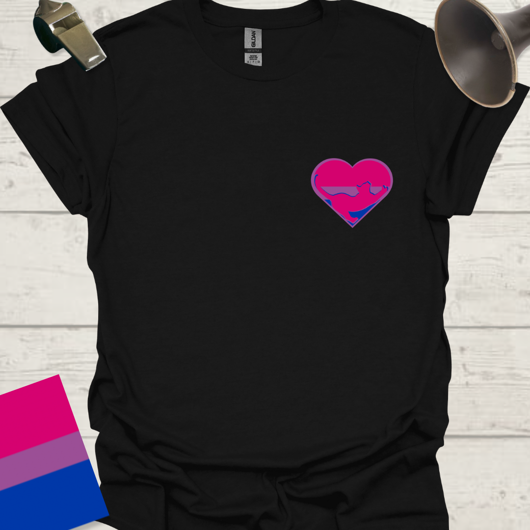 Bisexual Flag Heart Cat T-Shirt