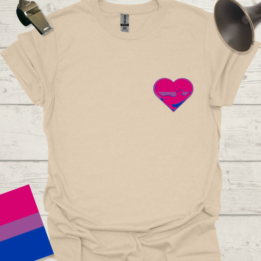 Bisexual Flag Heart Cat T-Shirt