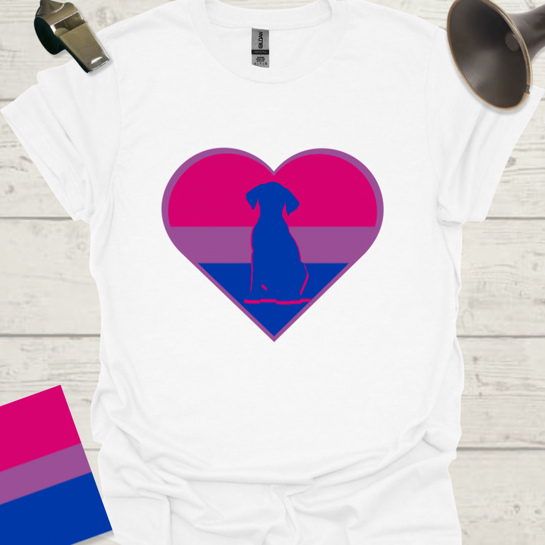 Bisexual Flag Heart Dog T-Shirt