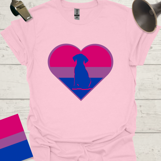 Bisexual Flag Heart Dog T-Shirt