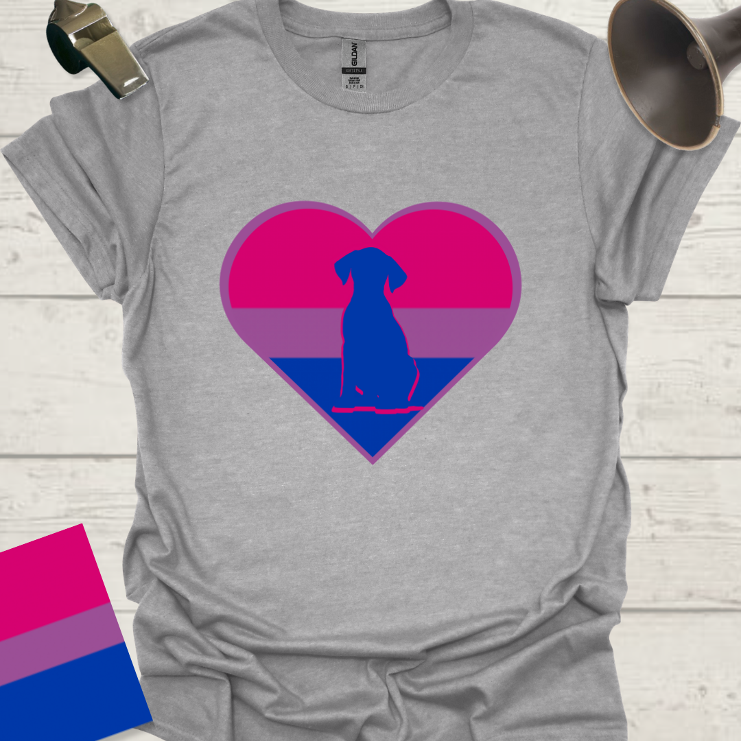 Bisexual Flag Heart Dog T-Shirt