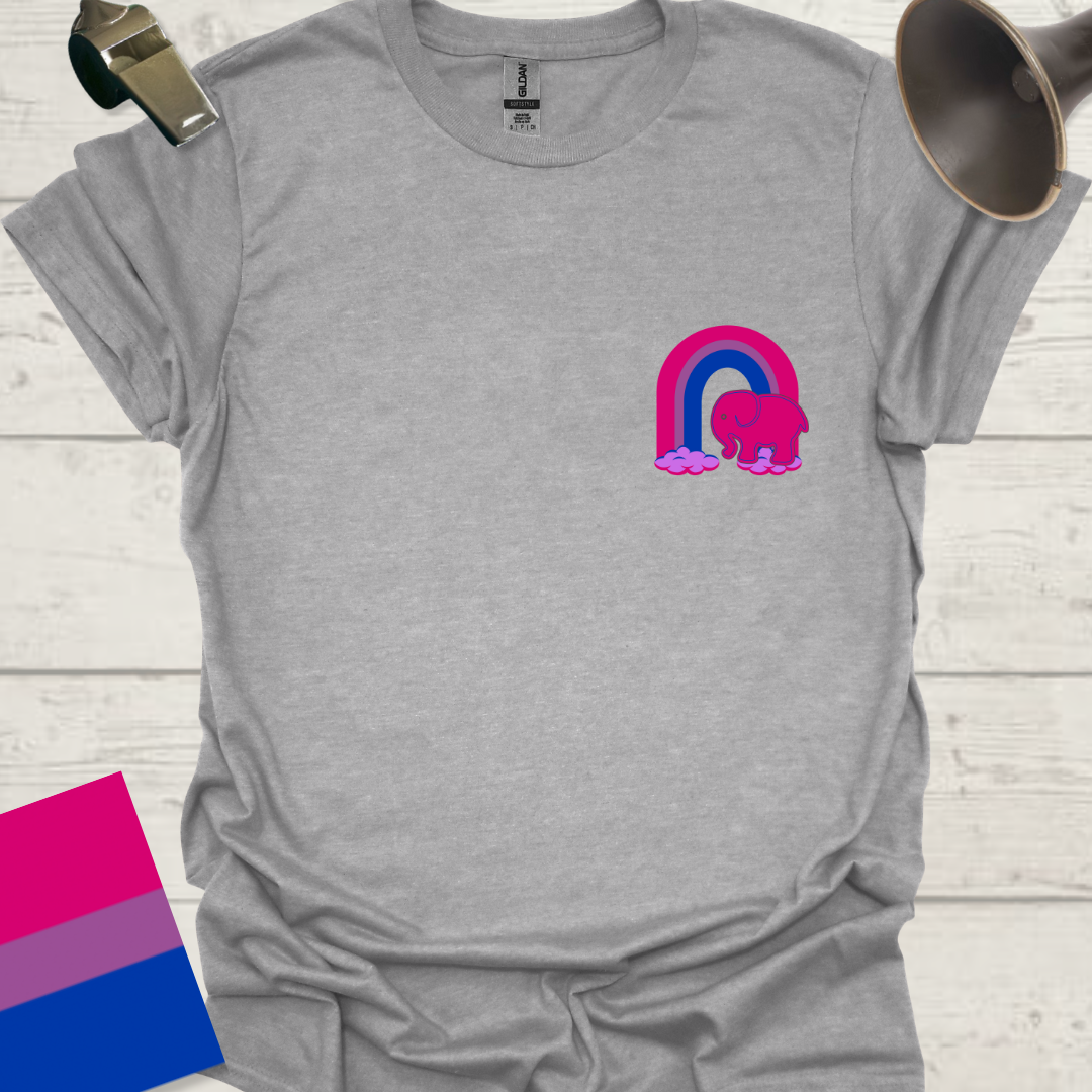 Bisexual Flag Rainbow Elephant T-Shirt