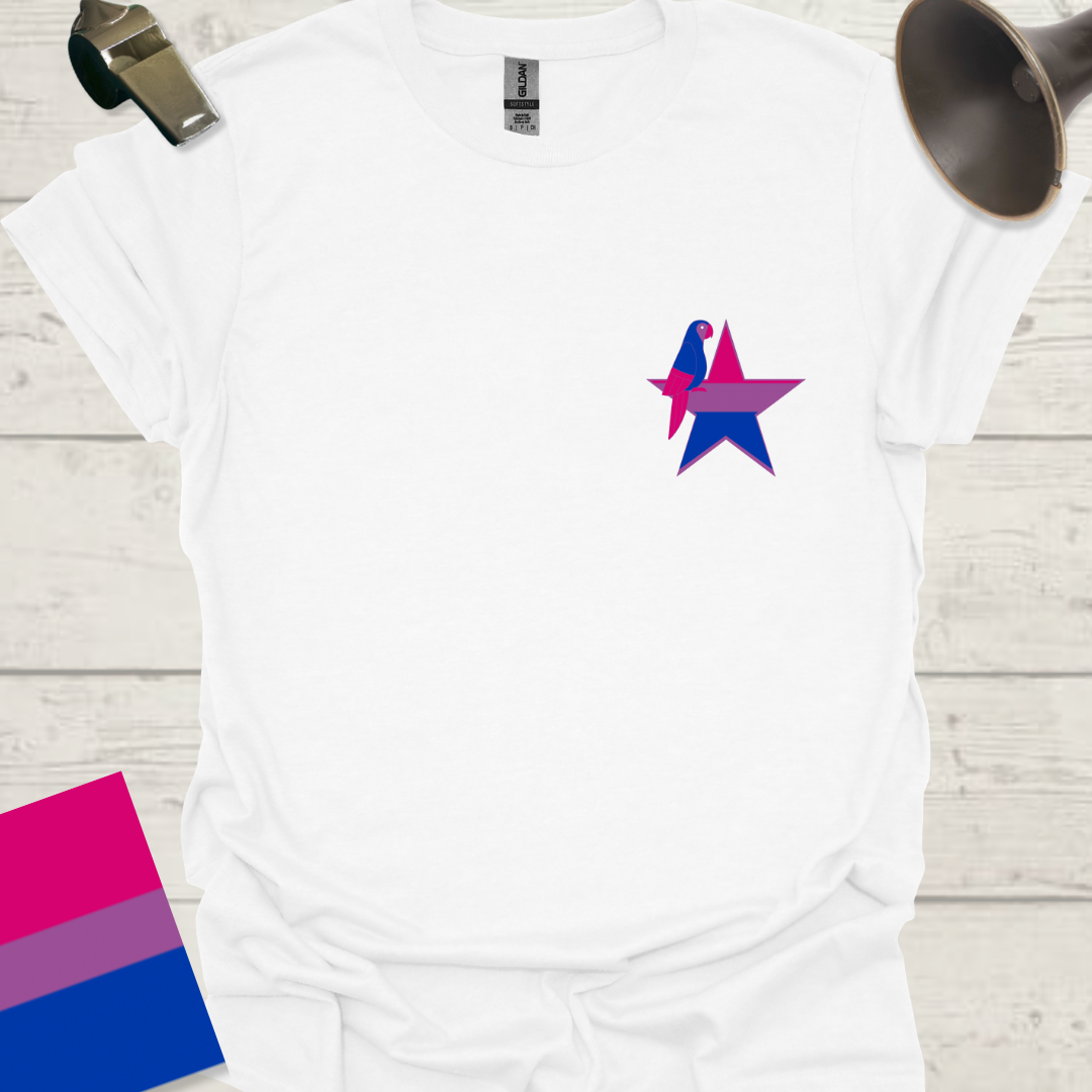 Bisexual Flag Colors Star Parrot T-Shirt