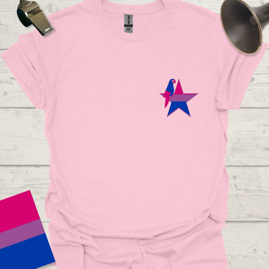 Bisexual Flag Colors Star Parrot T-Shirt