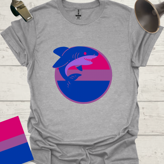Bisexual Flag Sphere Cute Shark T-Shirt