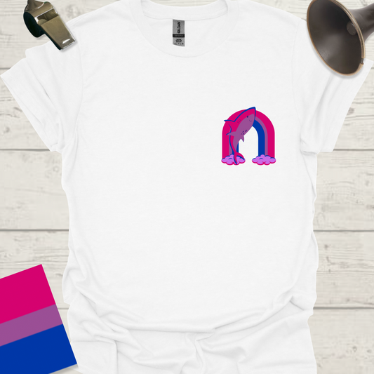 Bisexual Flag Colors Rainbow Cute Shark T-Shirt