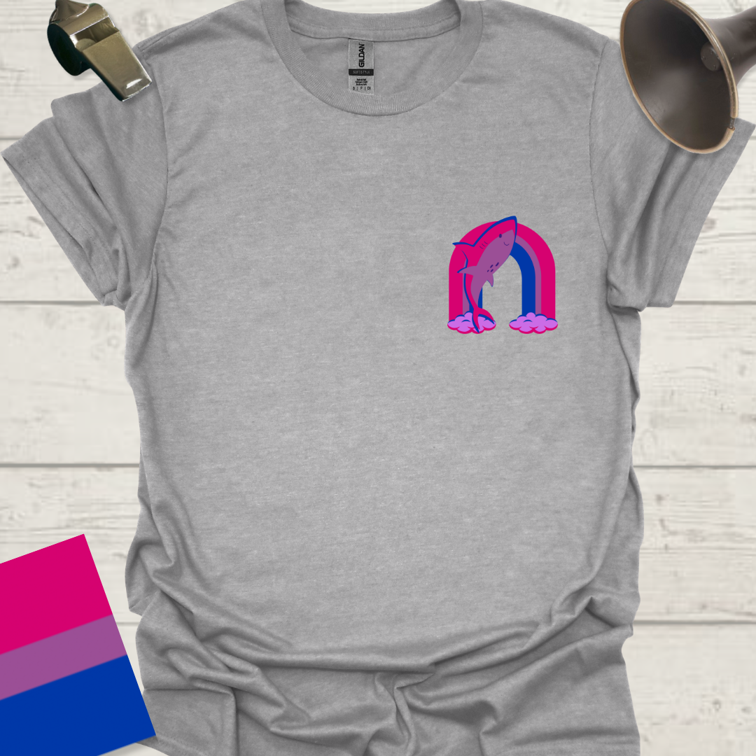 Bisexual Flag Colors Rainbow Cute Shark T-Shirt