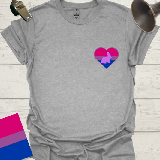 Bisexual Flag Heart Rabbit T-Shirt