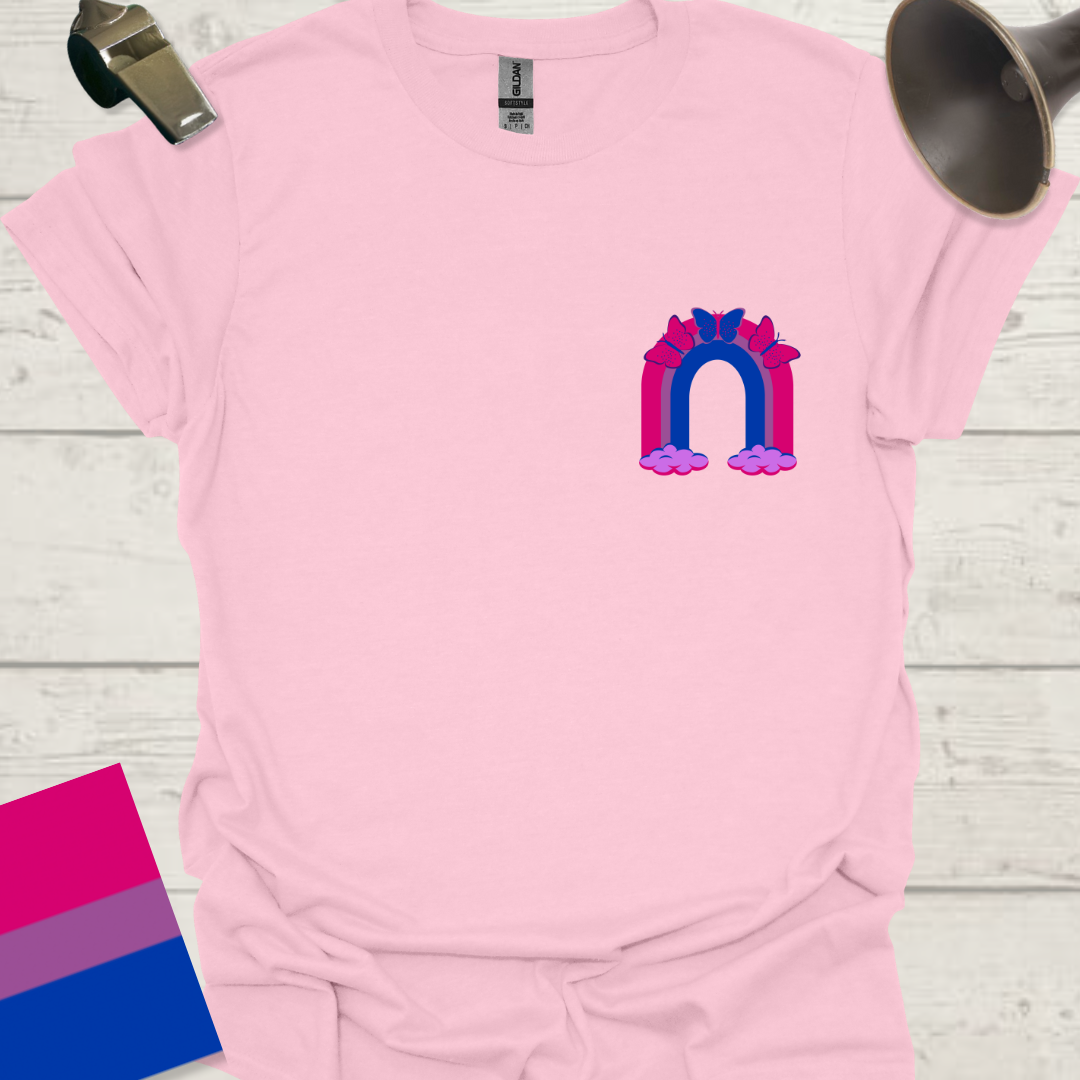 Bisexual Flag Colors Rainbow Butterflies T-Shirt