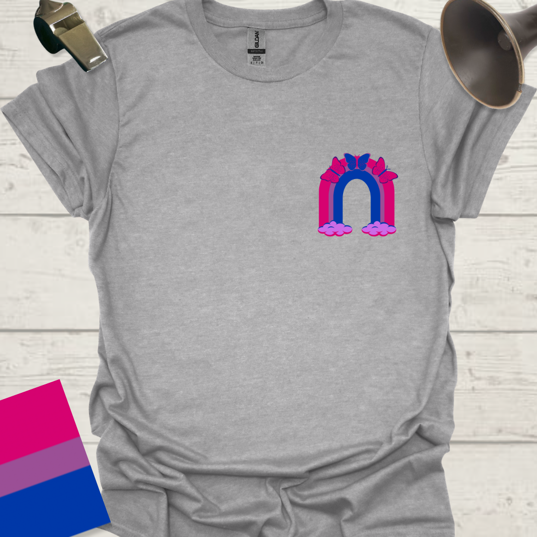 Bisexual Flag Colors Rainbow Butterflies T-Shirt