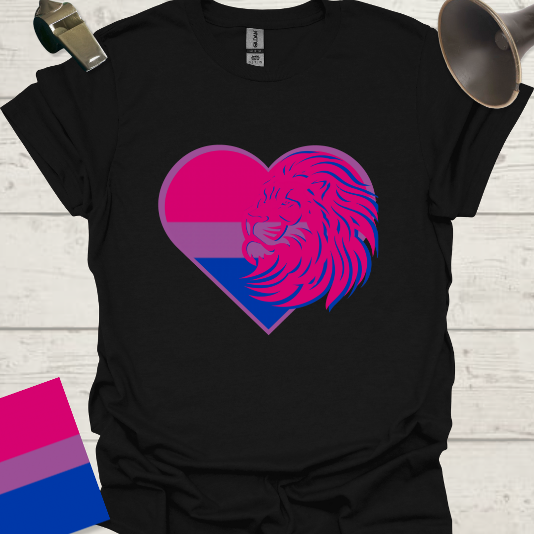 Bisexual Flag Heart Lion T-Shirt