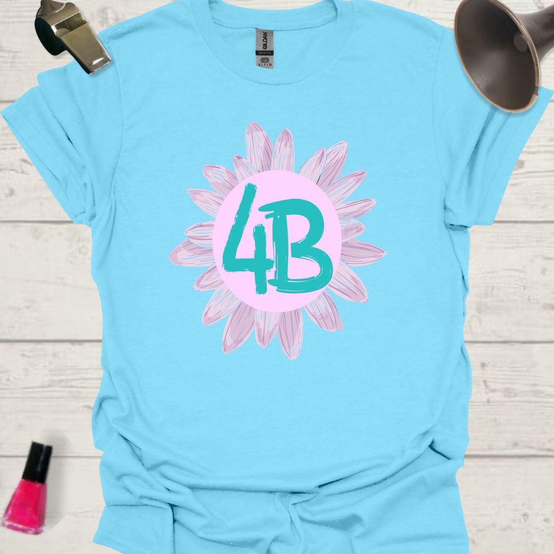 Feminist T-Shirt 4B Movement Purple Blue Flower Design
