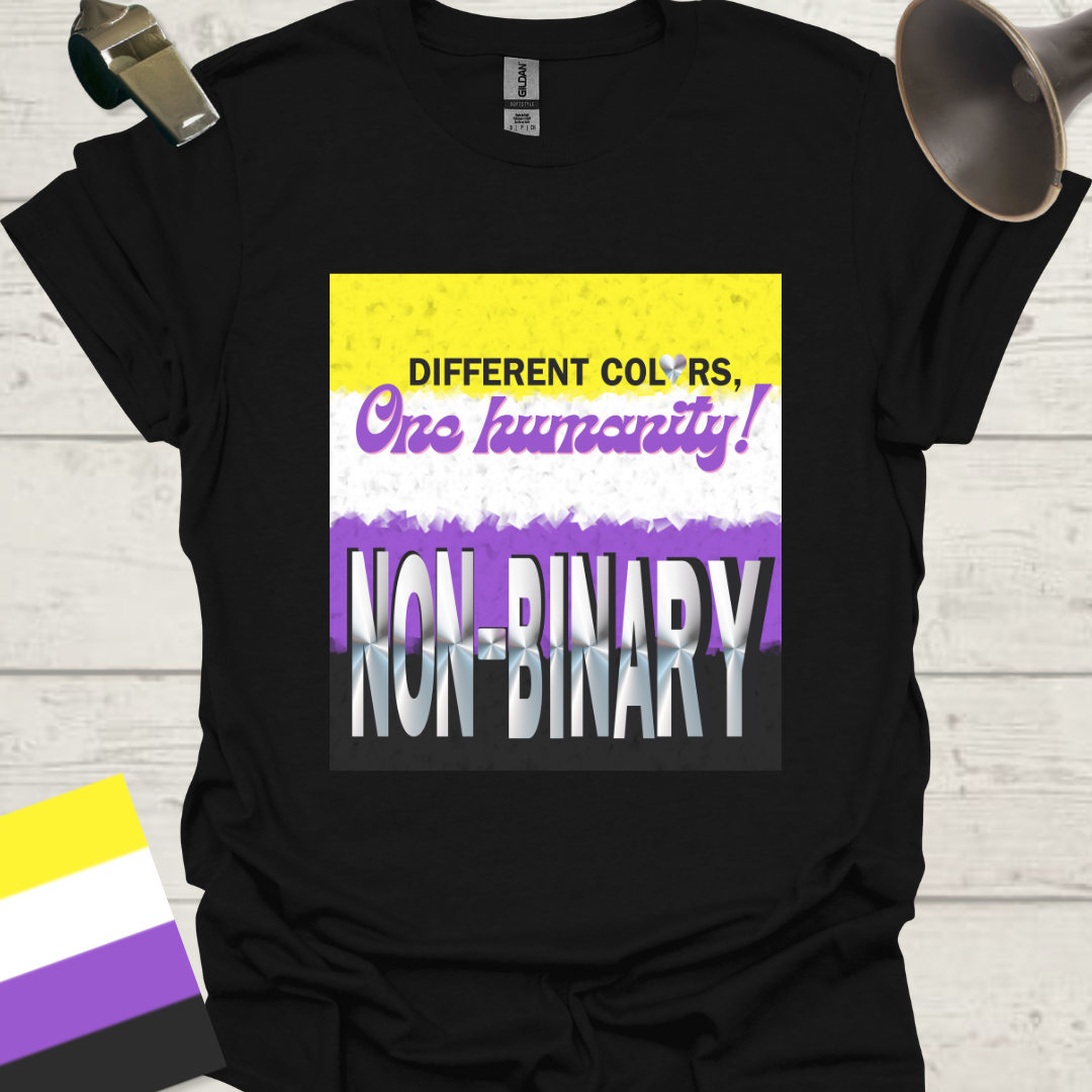 Unisex T-Shirt Different colors, one humanity! Non-Binary Cubism Flag Design