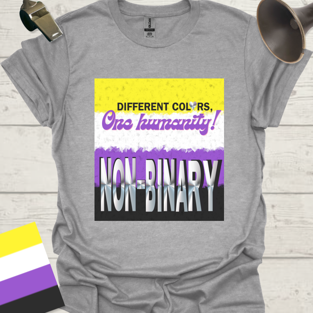 Unisex T-Shirt Different colors, one humanity! Non-Binary Cubism Flag Design
