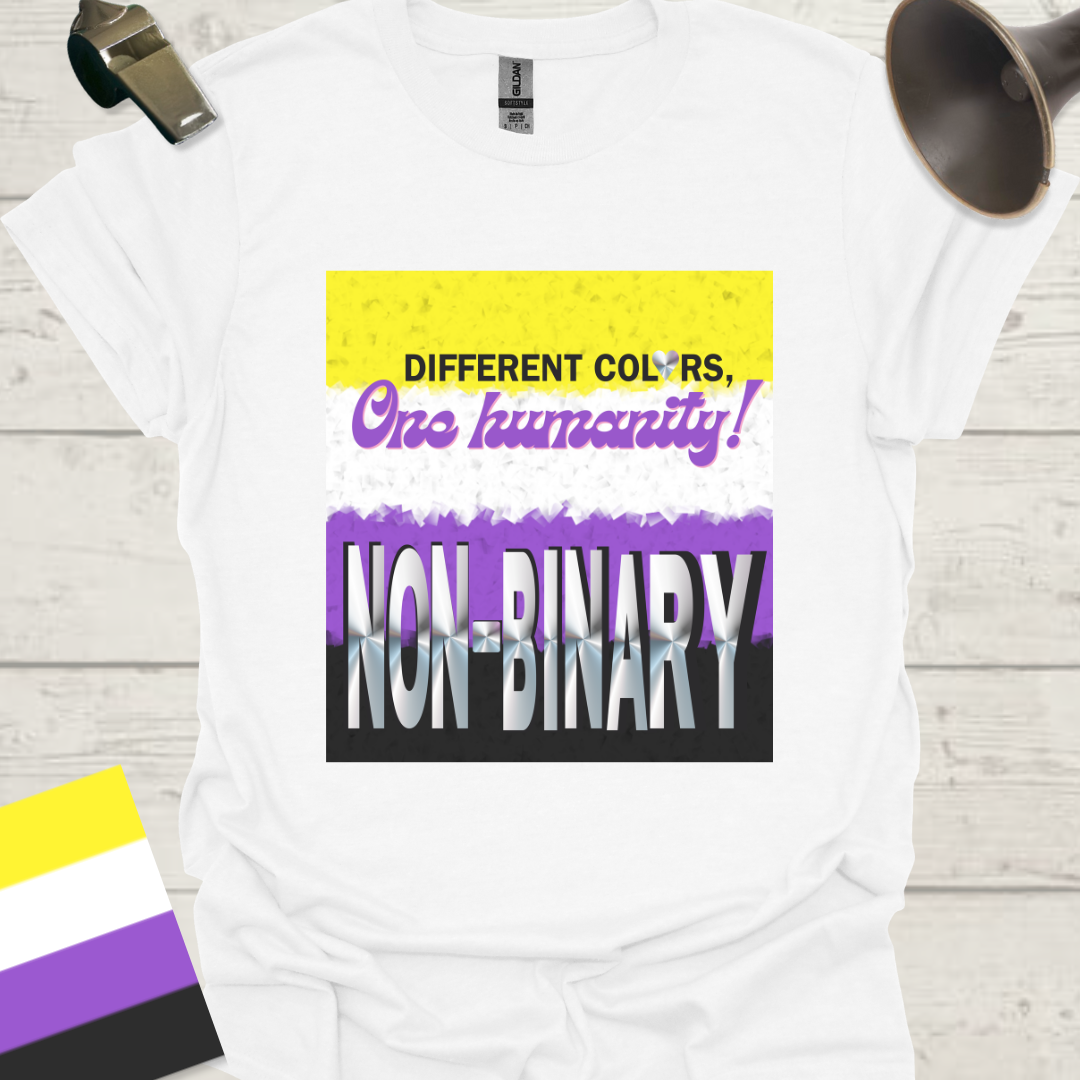 Unisex T-Shirt Different colors, one humanity! Non-Binary Cubism Flag Design
