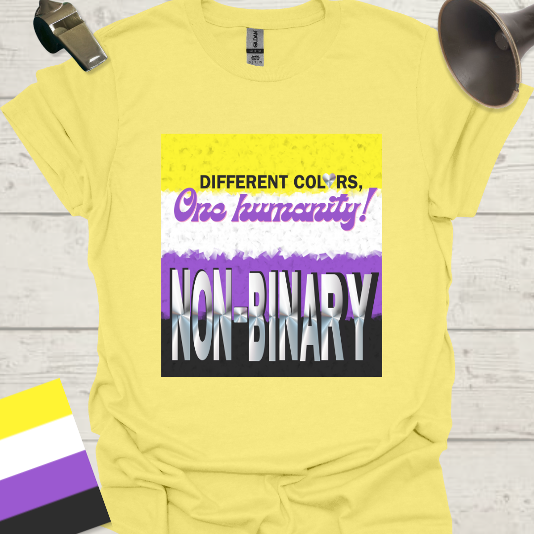 Unisex T-Shirt Different colors, one humanity! Non-Binary Cubism Flag Design