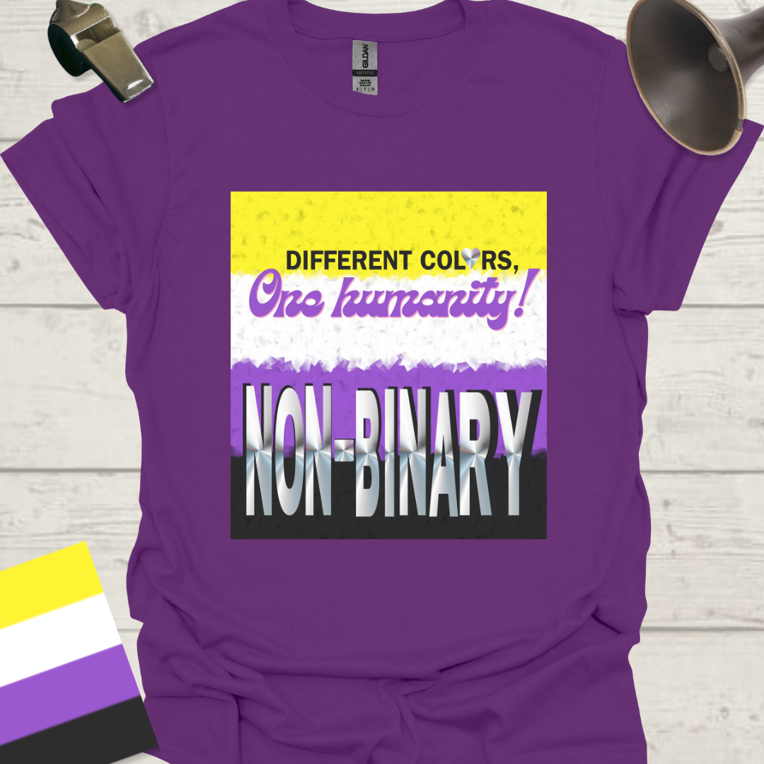 Unisex T-Shirt Different colors, one humanity! Non-Binary Cubism Flag Design