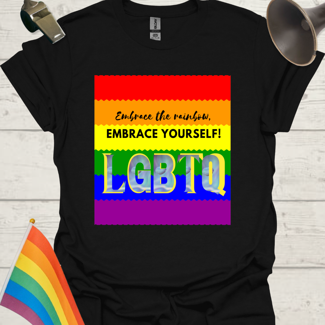 LGBTQ Pride Flag Ripples - Embrace the rainbow, embrace yourself! T-Shirt