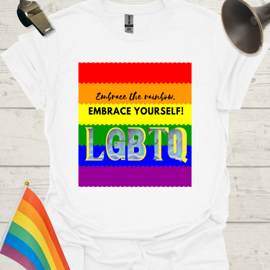 LGBTQ Pride Flag Ripples - Embrace the rainbow, embrace yourself! T-Shirt