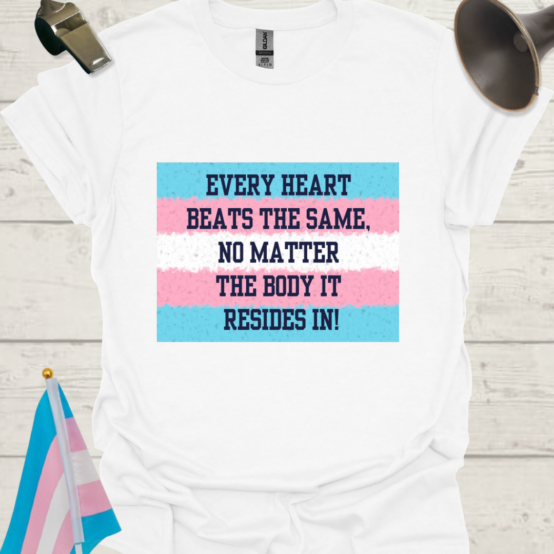 Unisex T-Shirt Heart Beat Transgender Flag