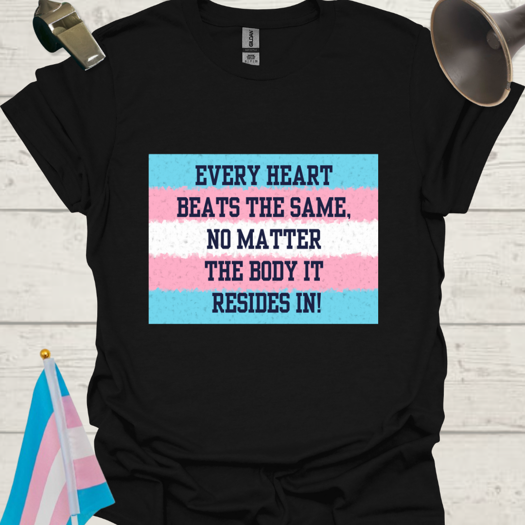 Unisex T-Shirt Heart Beat Transgender Flag