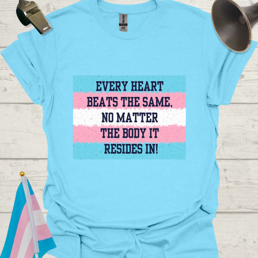 Unisex T-Shirt Heart Beat Transgender Flag