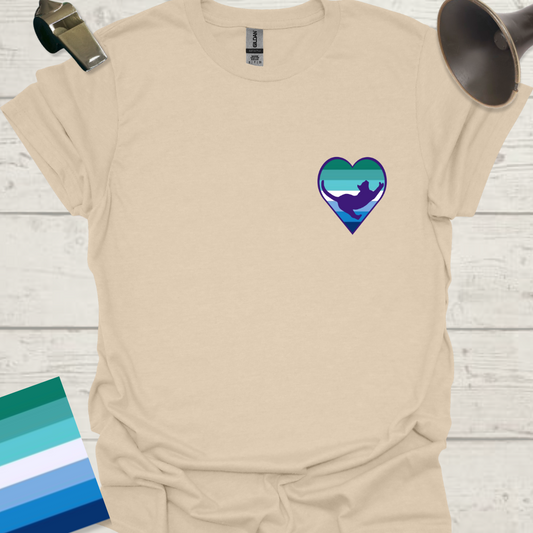 Gay Pride Flag Stripes Heart, Cat T-Shirt