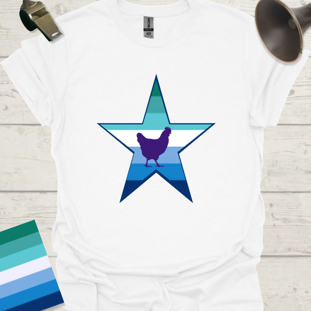 Chicken Rainbow Star T-Shirt