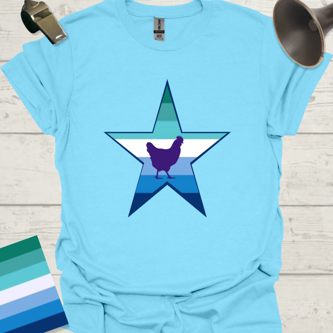 Chicken Rainbow Star T-Shirt