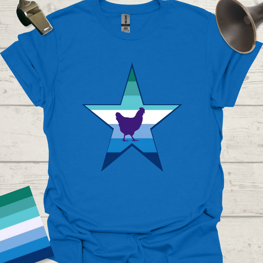 Chicken Rainbow Star T-Shirt