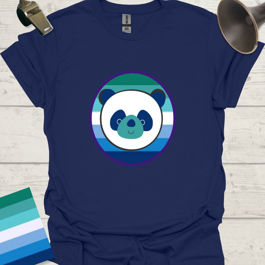 Gay Man Pride Flag Colors in a Sphere, Cute Panda T-Shirt