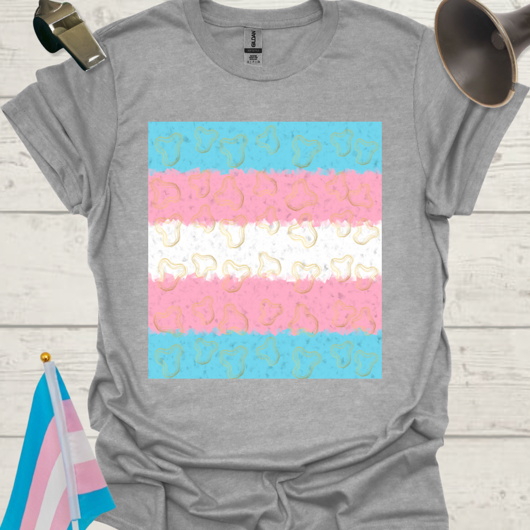 Transgender Pride T-Shirt, Cubism Golden Ornaments Unisex Softstyle