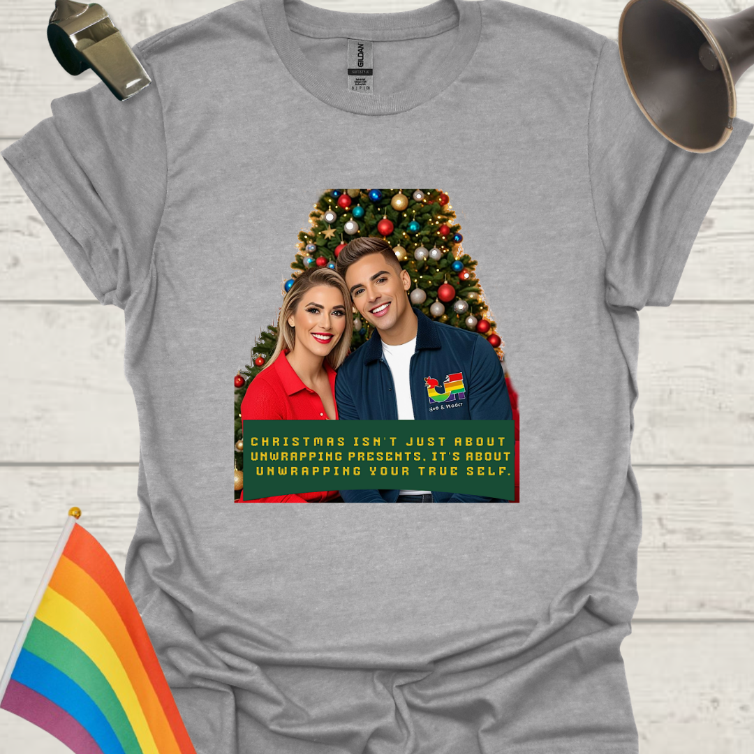LGBT - Christmas isn't just about unwrapping presents, it's about unwrapping your true self T-Shirt