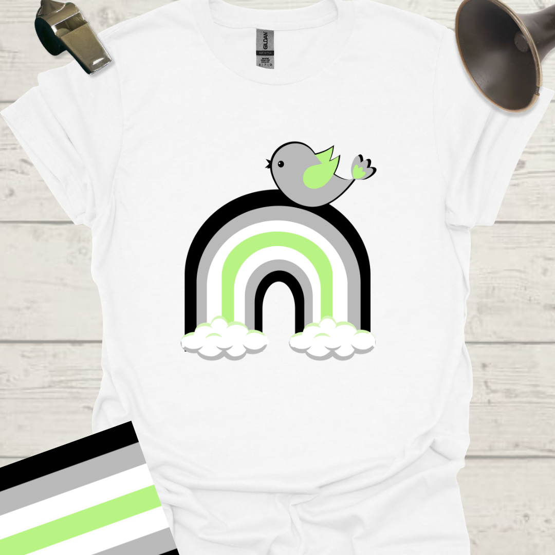 Rainbow Bird Agender Pride T-Shirt