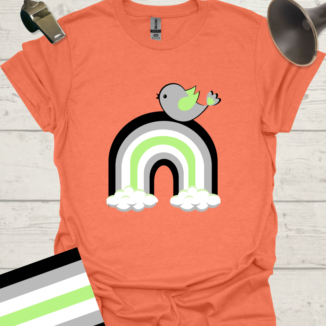 Rainbow Bird Agender Pride T-Shirt