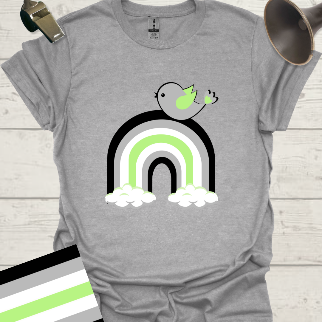 Rainbow Bird Agender Pride T-Shirt