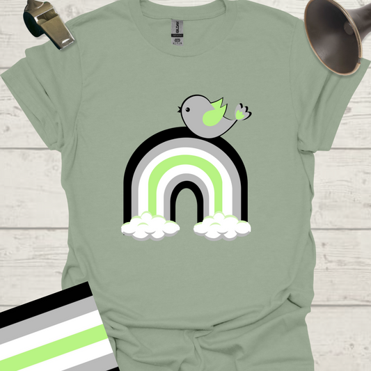 Rainbow Bird Agender Pride T-Shirt