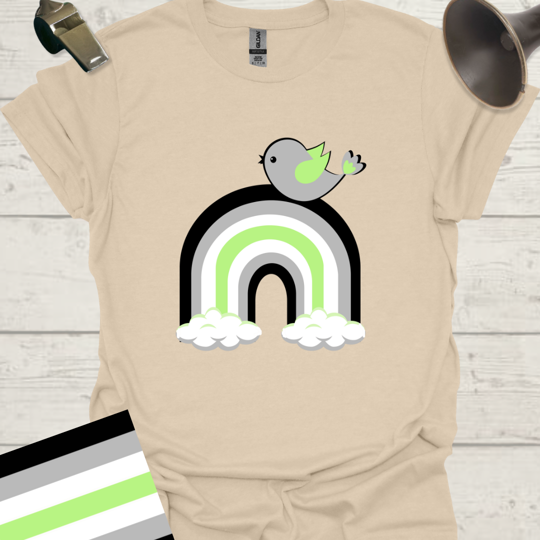 Rainbow Bird Agender Pride T-Shirt