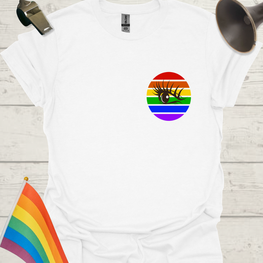 LGBT Pride Rainbow Stripes in a sphere, visibility Eye design T-shirt